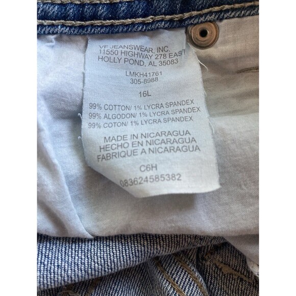 Lee Denim Blue Jeans Womens 16L Long 34x33.5 Mid Rise Mom Straight Boot - Picture 9 of 9